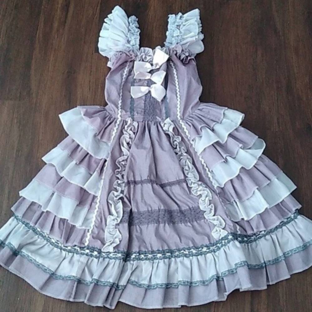 Vintage Twirl dress lilac sz 8 ruffles